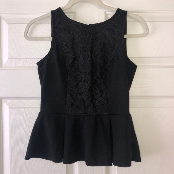 Black Peplum Top - Picture 1 of 2